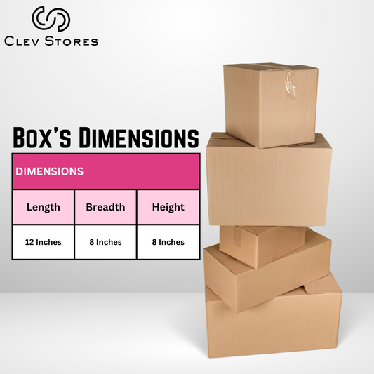 3 Ply Corrugated Box (12 x 8 x 8) Inches