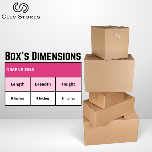 3 Ply Corrugated Box (8 x 4 x 8) Inches