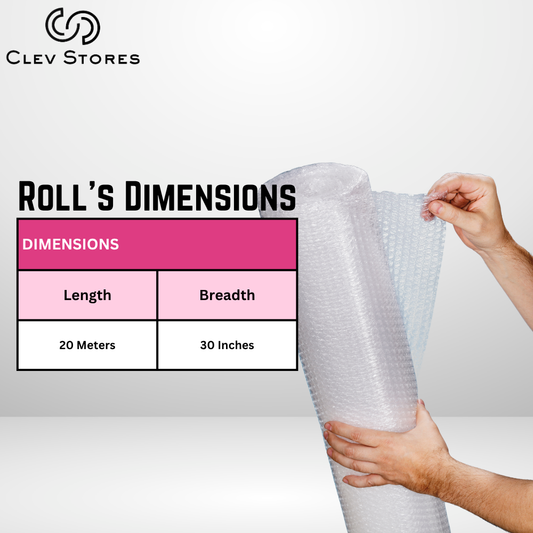 Bubble Wrap Roll By Clev Stores (20 meters) x (30 Inches)