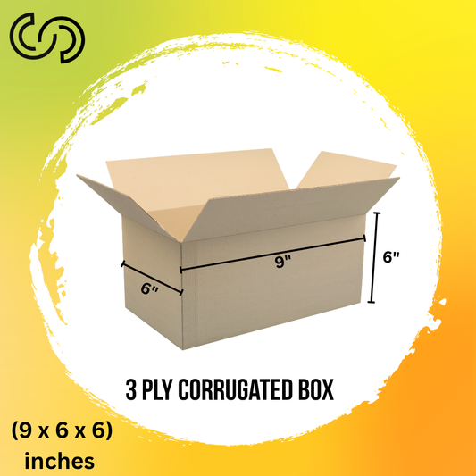 3 Ply Corrugated Box (9 x 6 x 6)
