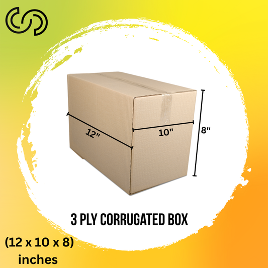 3 Ply Corrugated Box (12 x 10 x 8)