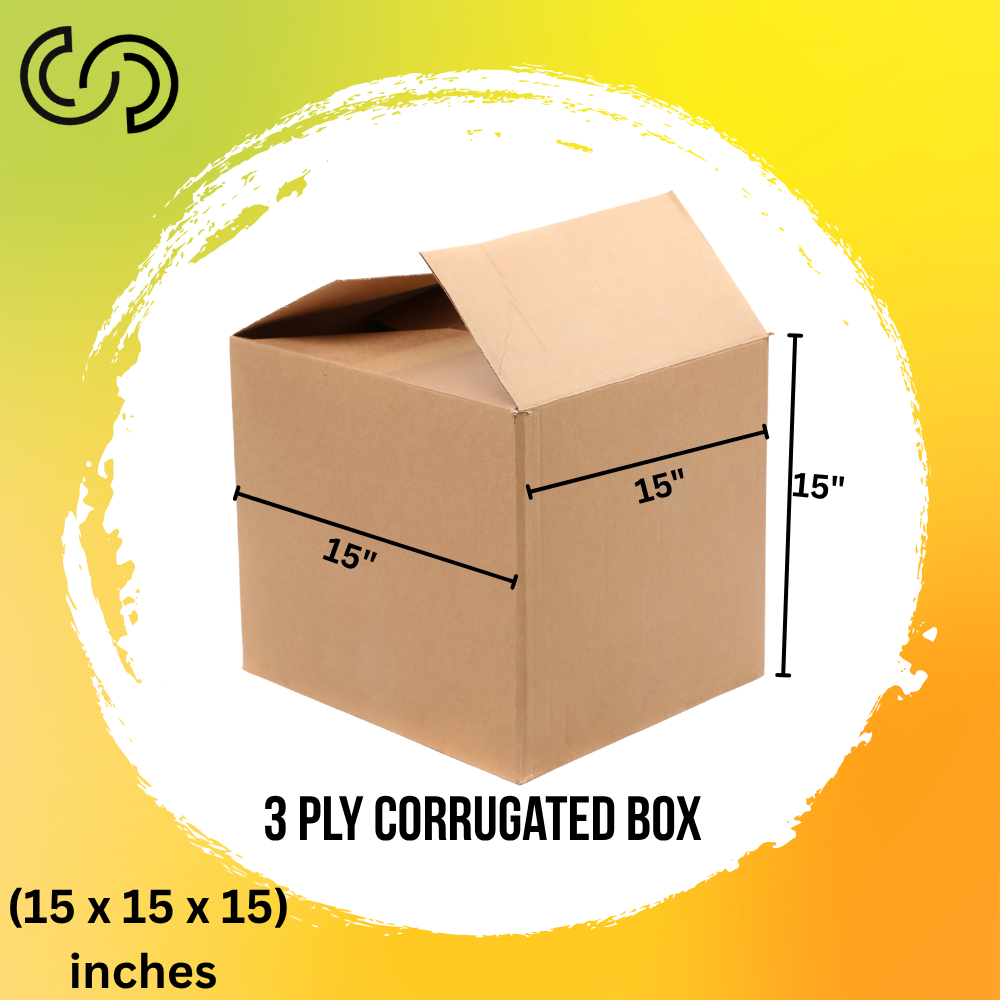 3 Ply Corrugated Box (15 x 15 x 15) Inches