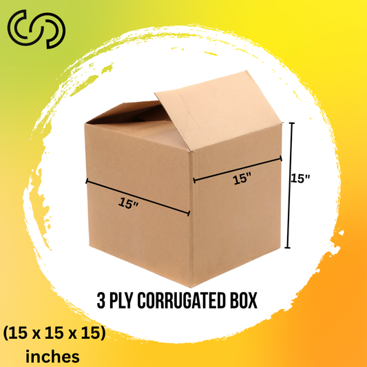 3 Ply Corrugated Box (15 x 15 x 15) Inches