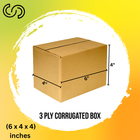 3 Ply Corrugated Box (6 x 4 x 4) Inches
