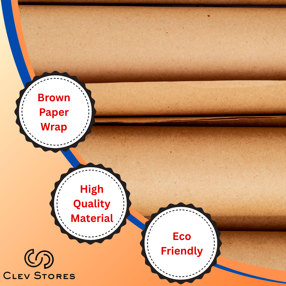 Brown Kraft Paper Roll By Clev Stores (20 meters) x (15 Inches)