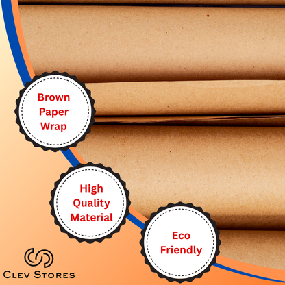 Brown Kraft Paper Roll By Clev Stores (20 meters) x (15 Inches)